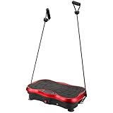 4YANG Vibration Plate Fitness Machine, Vibrations Platten Trainings gerät w Widerstand sbänder, 99 Intensitätsstufen, Fett verlieren und Hause stärken Weight Loss & Toning Ganzkörpertraining (Rot)