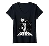 Damen Kreuzung Astronauten Zebra Weltall Universum Walking Astronaut T-Shirt mit V