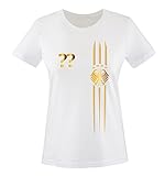 Trikot - MOTIV1 - DE - WUNSCHDRUCK - Damen T-Shirt - Weiss/Gold Gr. S