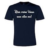 Myfashionist T-Shirts Bedruckt - Der frühe Vogel kann Mich mal - Damen Herren T-Shirt Rundhals 100% Baumwolle Print-Shirt (XXL, Herren ➤ Dunkelblau)