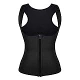 FAMOORE Bauchweggürtel für Fitnesstraining für Damen Korsett Sport Body Shaper Weste Frauen Taille Trainer Workout Abnehmen Saunaanzüge (Black, XXX-Large)