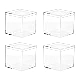 Washranp 4 Stück Aufbewahrungsbox Süßigkeiten Box Candy PS Transparent Verpackung Box Aufbewahrungsbehälter Organizer Box Etui für Hochzeit oder kleine Gegenstände Klar B