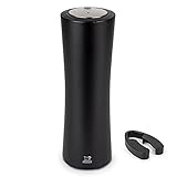 Peugeot Elis Reverse Elektrischer Korkenzieher, wiederaufladbar, 100 % automatisch, inkl. Folienschneider und Ladekabel, Farbe: Mattschwarz, Material: Edelstahl/Holz, Größe: 21