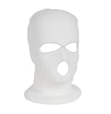 Mil-Tec - Sturmhaube „Balaclava“, Acryl, mit 3 Löchern, Herren, weiß