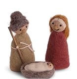 Én Gry & Sif Krippenspiel (Jesus Maria Josef), Krippenfiguren aus Filz, Hand-Made, fair-Trade, Krippe auch für Kinder geeignet, die besondere Weihnachtskrippe, 10 cm groß