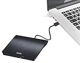 Externes DVD Laufwerk USB 3.0 Portable CD DVD Brenner Externe Rewriter Writer Reader DVD/CD +/-RW Plug&Play Externes CD Laufwerk für Laptop Desktop mit Win7/Win8/Win10/Mac/OS/XP/ (schwarz)