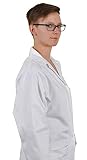 KOKOTT Damen Laborkittel, Kittel Medizin weiß, 100% Baumwolle mit Druckknöpfen, Perfekt für Arbeit und S