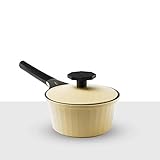 XMSIA Küchenkochtopf Ceramic Coated Emaille Antihaft-Pfanne Kleine Milch Pan Hot Milk Pan Haushalt Nahrungsergänzung Pan Induktionssicher (Color : A, Größe : 14x38x18cm)