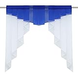 Yujiao Mao Voile Scheibengardinen Küche Bistrogardinen Transparente Kleinfenster mit Kräuselband/Tunnelzug Gardinen Dunkelblau BxH 80x80cm 1 Stück