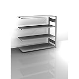 hofe Sideboard-Steckregal, verzinkt - Höhe 1200 mm, 4 Böden, Anbauregal, Fachlast 190 kg - Büroregalsysteme Eckregale Aktenordnerregale Regalwände Schrankregale Büroregale Büroregalsysteme Eckreg