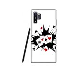 Hulle Schutz kompatibel für. Samsung Galaxy Note 10 Plus | Note 10+ Pokerspiel 4 Karten Herzen Keulen Diamanten Pik/Drucken Auch auf den Seiten/Telefon-harten Snap auf rutschfestem Anti-Rutsch-k