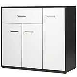 DREAMADE Kommode Sideboard Küchenschrank mit Schublade & 4 verstellbaren Ablagen, Aufbewahrungsschrank mit 3 Türen, Multifunktionaler Beistellschrank für Küche Wohnzimmer, Esszimmer, Küche, F