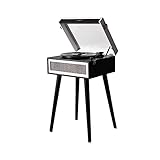 JRZTC Retro Classic Time Grammophon, Vinyl-Plattenspieler, Bluetooth 5.0-Audio-Plattenspieler, Phonograph-Plattenspieler mit USB/Speicherkarte/MMC