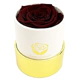 Sunia Roses Konservierte Rose, Rosengeschenk für Sie 1 Echte Rosenbox Ewige Langlebige Rose Handgemachte Rose für Freundin Mutter Frau Valentinstag Weihnachten Muttertag