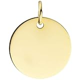 Jobo Damen Anhänger Gravur Gravurplatte rund 585 Gold Gelbgold Goldanhäng