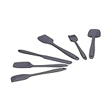 Silikon-Küchengeschirr-Set, Sahnespatel Ölpinsel Gebäckpinsel Lebensmittelqualität Silikon 6 Stück für Barbecue-Grills für Küche zum Begießen(Graue 6-teilige selbstklebende Beutelverpackung)