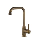 manson Küche Waschbecken Badezimmer Wasserhahn Antike Messing Einzelne Loch Heiße und kalte Wasserhähne Caipen Die neue Bronze gebürstete Oberfläche Wasser Wasserfall-Glas erhö