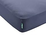 Spannbettlaken »Berlin« Bettlaken BxL+H 90x200+30 cm Dunkelblau Microsatin Hautfreundlich für Boxpringbetten Matratzen bis 30 cm Höhe, 202092