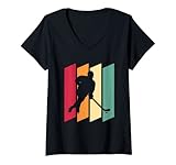 Damen Retro Vintage Trikot Eishockeyspieler T-Shirt mit V