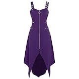 Damen Cosplay Gothic Kleidung Binggong Kleid Mittelalter Kostüm Punk Karneval Kostüm Frau Kurzarm Steampunk Punk Reißverschluss Party Vintage Kleid Unregelmäßiger S
