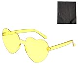 YWLI Herz Sonnenbrille Retro farbige Gläser Brille Herzform Valentinstag Karneval Party Brille für Frauen Männer (D)