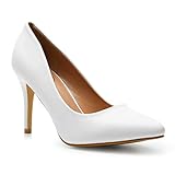 Trary Damen Pumpenschuhe mit spitzem Zehenbereich, Weiá (Polyurethan Weiß), 36 EU