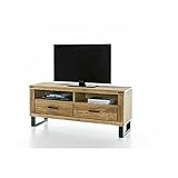 ADHW Fernsehschrank Holz TV-Lowboard TV-Kommode Wildeiche geölt T