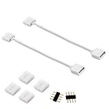 COOLWEST 2 Pack Anschlusskabel 4 pin Steckverbinder für LED Streifen 5050 RGB, Verbindung und Verlängerung für LED Lichtstreifen Lichtleiste Strip