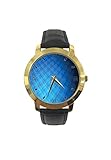 Vibrant Geometrische Ombre Effekt Quadrate Transparenz Look Mode Herren Armbanduhr Quarz Leder Band Freizeit Armb