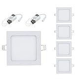 LED Einbaustrahler 10X 18W 230V IP44 Ultraslim Eckig Deckenspot, Warmweiß 3000K, für Wohnzimmer Kü