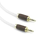 3.5 mm Männlich bis Männlich Stereo Audio Cable 8 Cores 6N OCC Copper Single Crystal Silver Plated Wire Walnut Wood Shell AUX Cord für Kopfhörer Car Home Stereos Speaker Smartphone 1.5m/4.9