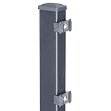 B2 Zaunpfosten f. Stabmatten anthrazit 60x40x1200/1100 mm f. DSM 630