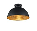 lightling modern Deckenleuchte Kalle, Metall schwarz / Innenseite gold, 1 x E27 max. 60W, ø 31 cm, Höhe 19