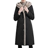 WSPDSD Herbst-Winter-Stil Kleidung Frauen langer Kunstpelzmantel weiblich beide Schleppseiten Kann nachgemachter Nerz-Futtermantel tragen - Schwarz, M (50 kg-55 kg)