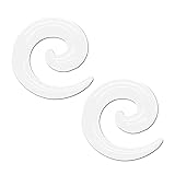 tumundo 1 Paar Spiralen Ø12mm Stopfen Schwarz Weiß Dehner Dehnstab Dehnungssichel Piercing Dehnungsschnecke Dehnungsset, Variante:weiß