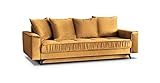 Schlafsofa Wohnzimmersofa Couch Monaco Gelb Neu Relaxsofa Schlaffunktion V