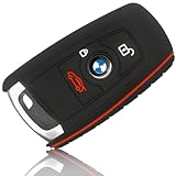 FoilsAndMore Hülle kompatibel mit BMW 3-4-Tasten Autoschlüssel (nur Keyless-Go) - Silikon Schutzhülle Cover Schlüsselhülle in Schwarz R