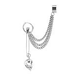 Drop Ohrringe,Ohrringe für Mädchen, Frosty coole Totenkopfohrringe Europäische und amerikanische Hip-Hop-Punk-Stil Metallnadelkette Ohrknochenclip Sing