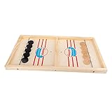 Colcolo Desktop Sling Puck Spiel, Tischplatte Foosball Brettspiel, Faltbare Tragbare Hölzerne SlingPuck Brettspiele Spielzeug für Alter 5 Up - Puck S