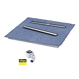 VBChome Duschelement 90x90x5/10,5cm Duschboard 4-seitiges Gefälle Extra Flach Befliesbar Duschrinne 8cm Abdeckung PLATE Ablauf Viega BASE S4