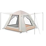 Campingzelt, wasserdicht, Pop-Up-Zelt mit Doppeltür und Tragetasche, leicht, sofortiges Familienzelt für 3–4 Personen (Farbe: Instant Pop, Größe: Up-Campingzelt)