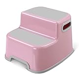 Tritthocker für Kinder, 2-Stufen-Kinderschemel Zweistufig Toilet Training Anti-Rutsch-Trittfläche Trittschemel für Kinder R