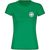 VIMAVERTRIEB Damen T-Shirt Deutschland Adler Retro Trikot grün - Frauen Shirt Fanshirt Fanartikel Fanshop Fußball EM WM Germany, Größe:S,Farbe:grü