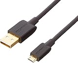 Amazon Basics 7T9MV4 Verbindungskabel, USB 2.0, USB-A-Stecker auf Micro-USB-B-Stecker (1 Stück), 1,8 m, Schw