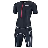 logas Triathlon Tri Suit Herren Kurzarm-Skinsuit zum Radfahren, Laufen, Schw