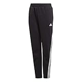 adidas Jungen 3-Streifen Doubleknit Tapered Leg Hose, Black/White, 128
