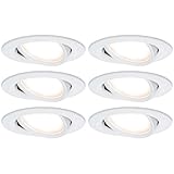 Paulmann Einbauleuchte LED Coin Nova rund 6,5W Weiß 6er-Set schwenkbar 3-Stufen-Dimmbar IP23 sprühwassergeschü