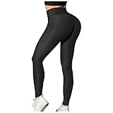 IHEHUA Sport Yoga Damen Athletic Leggings Workout Hose Laufen Fitness Yoga Hosen, Schwarz , 31-35