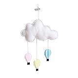 Toyvian Mobile Filz Wolken Heißluftballon Baby Mobile Decke Bett Mobile Baby Kinderzimmer Hänge Dek