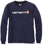 Carhartt Herren Long-Sleeve Workwear Signature Graphic Core Logo T-Shirt, Navy, S